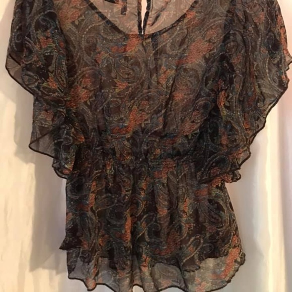 Paisley Flowered Dressy Blouse - Picture 2 of 3